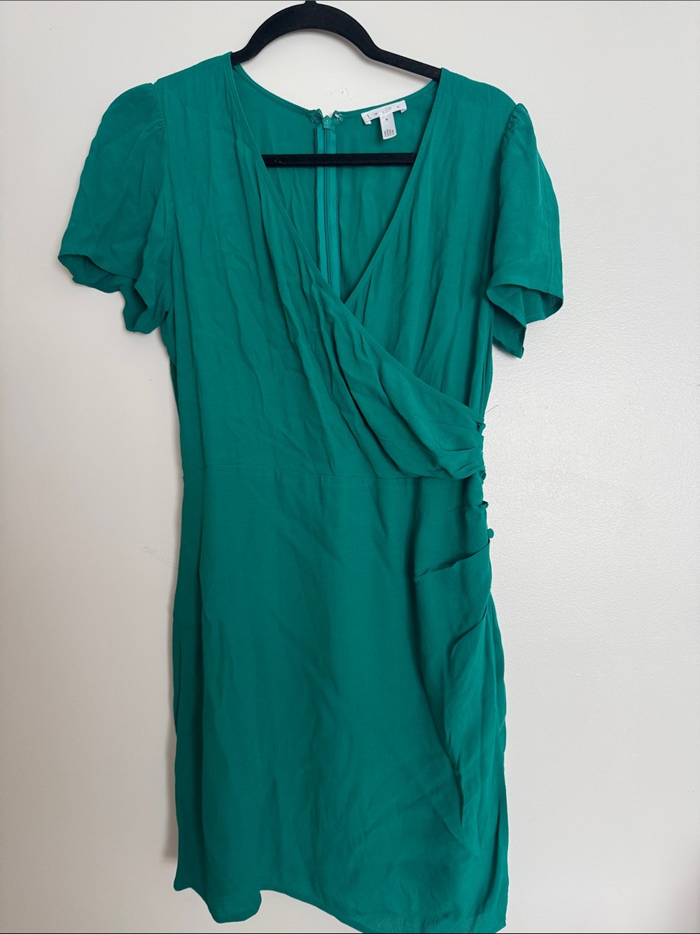 Leith Emerald Green Faux Wrap Dress